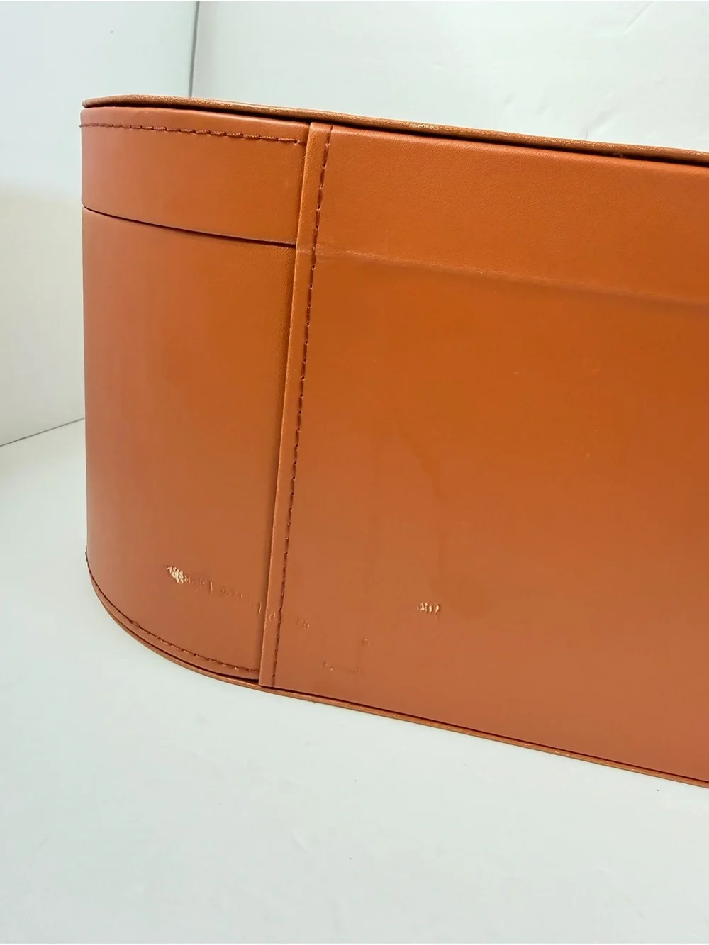 Dyson Storage Case ONLY Hard Box Display Airwrap Leather Brown Orange